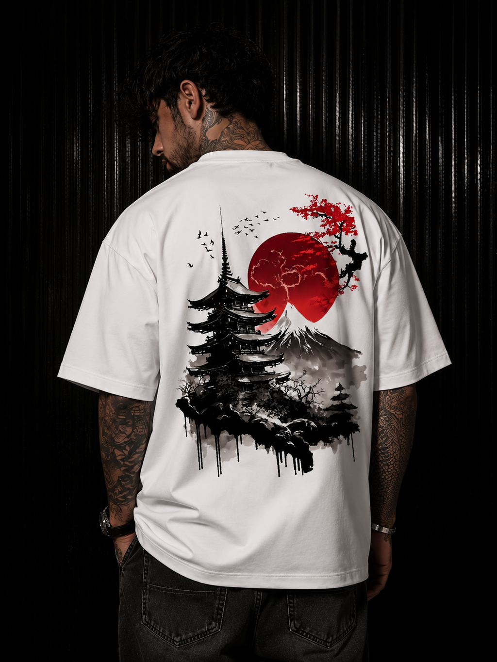 Japanese Temple Mount Fuji T-Shirt | Rising Sun Streetwear Graphic Tee