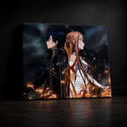 Sword ART ONLINE 2D FLAT 1pc Wooden Framed Canvas Style Anime
