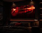 3pcs Wooden Framed Canvas Wall Art - Japanese Anime Ryomen Sukuna Vibrant Retro Abstract Art