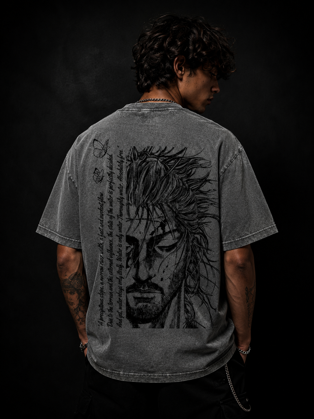 Vagabond Musashi Vintage Washed T-Shirt, Anime Manga Streetwear, Unisex Tee