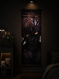 1pc Framed Demon Wall Art with Glowing Eyes - Modern Manga Canvas Poster