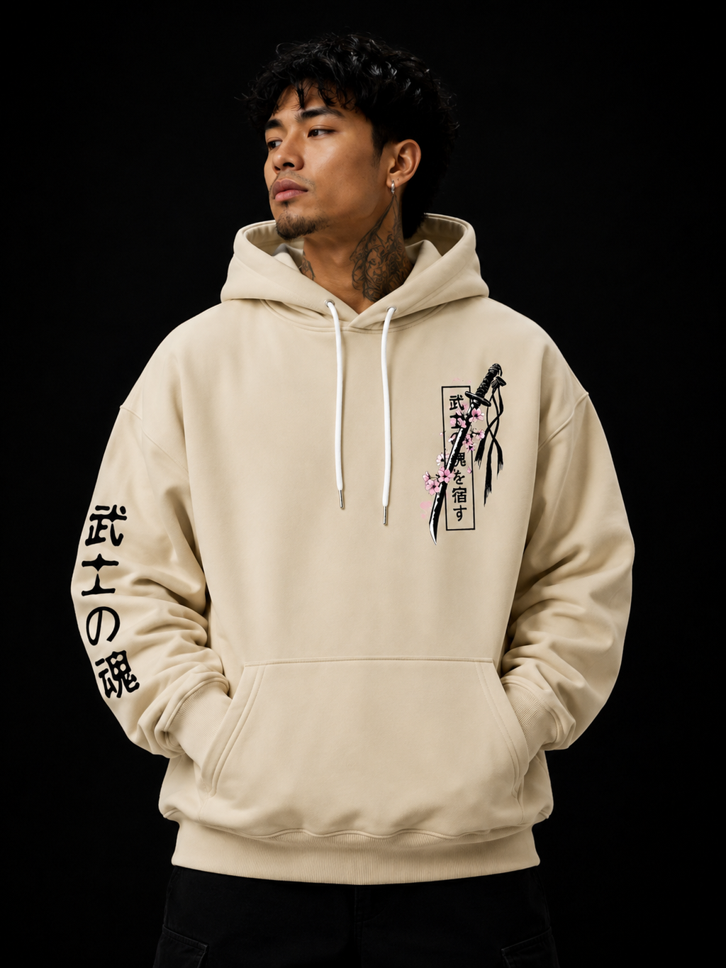 Katana Sakura Hoodie | Japanese Samurai Cherry Blossom Streetwear
