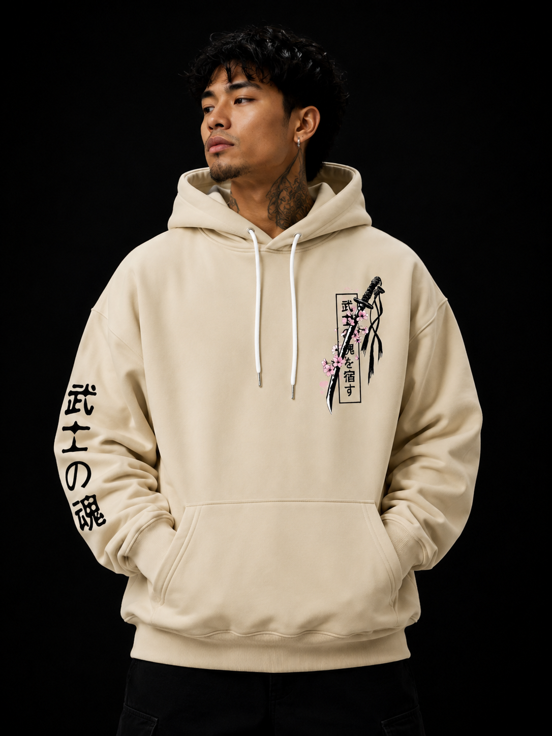 Katana Sakura Hoodie | Japanese Samurai Cherry Blossom Streetwear