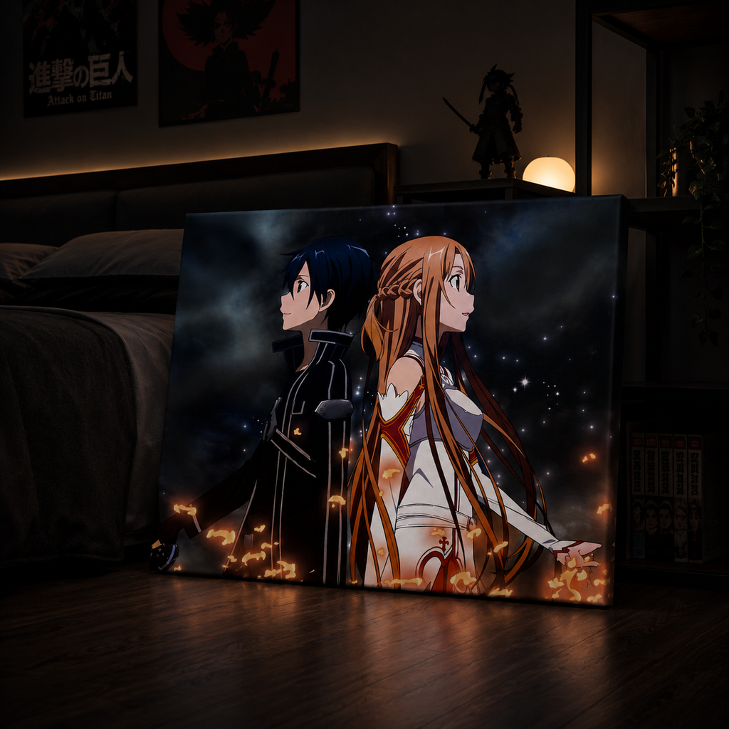 Sword ART ONLINE 2D FLAT 1pc Wooden Framed Canvas Style Anime