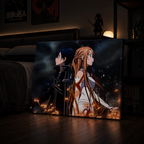 Sword ART ONLINE 2D FLAT 1pc Wooden Framed Canvas Style Anime