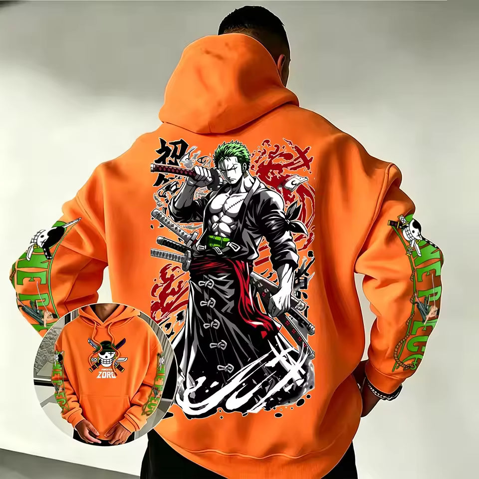 Zoro Anime Graphic Hoodie – Japanese Streetwear Pullover