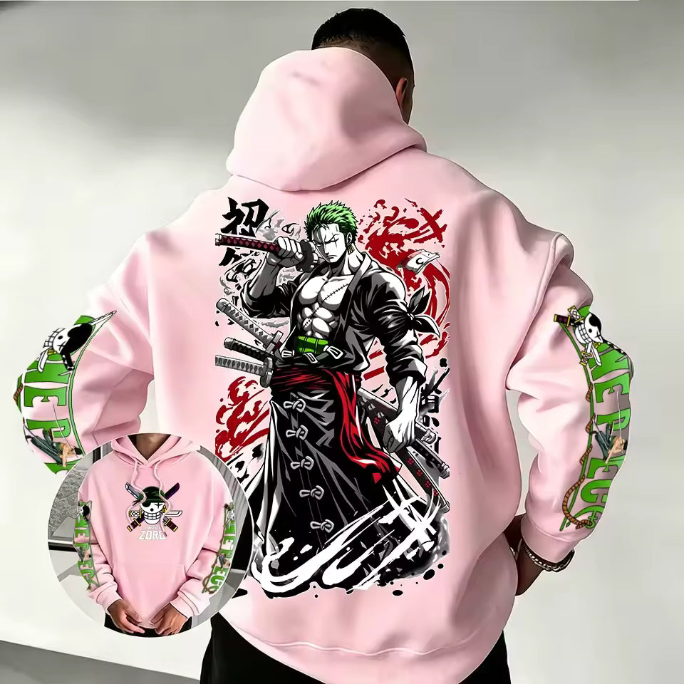 Zoro Anime Graphic Hoodie – Japanese Streetwear Pullover