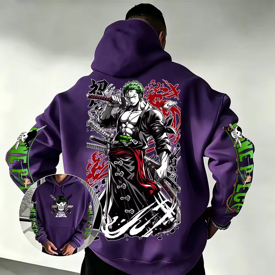 Zoro Anime Graphic Hoodie – Japanese Streetwear Pullover