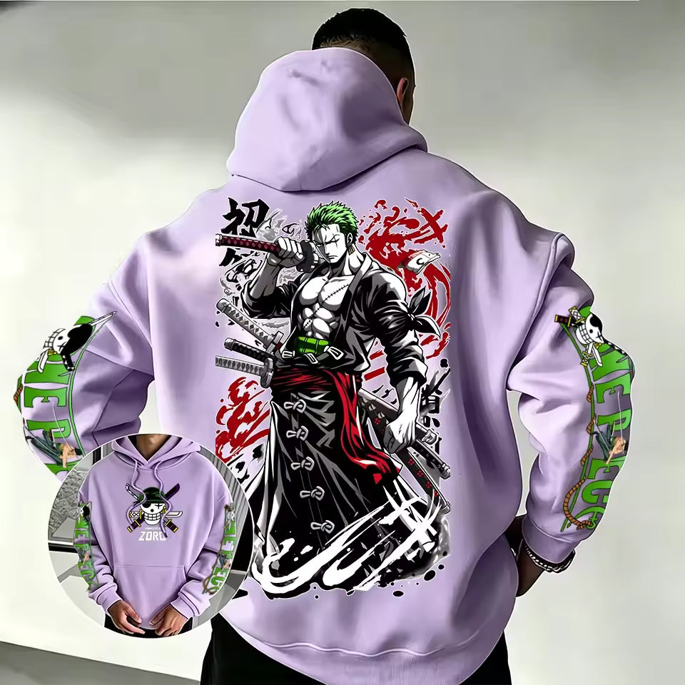 Zoro Anime Graphic Hoodie – Japanese Streetwear Pullover