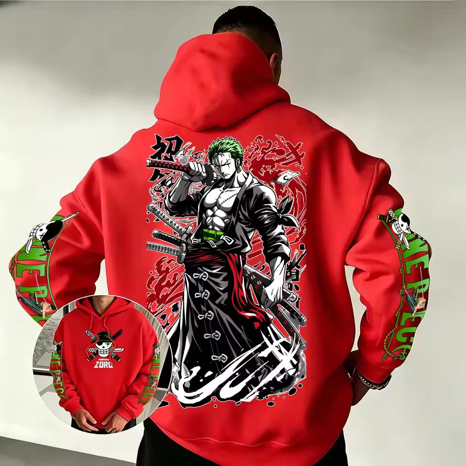Zoro Anime Graphic Hoodie – Japanese Streetwear Pullover