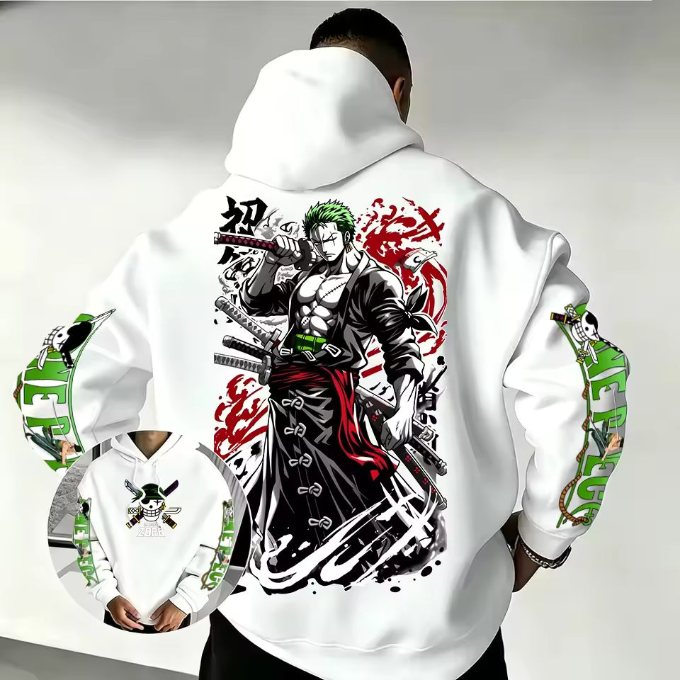 Zoro Anime Graphic Hoodie – Japanese Streetwear Pullover