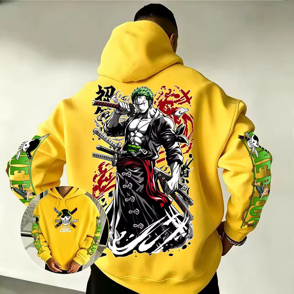 Zoro Anime Graphic Hoodie – Japanese Streetwear Pullover