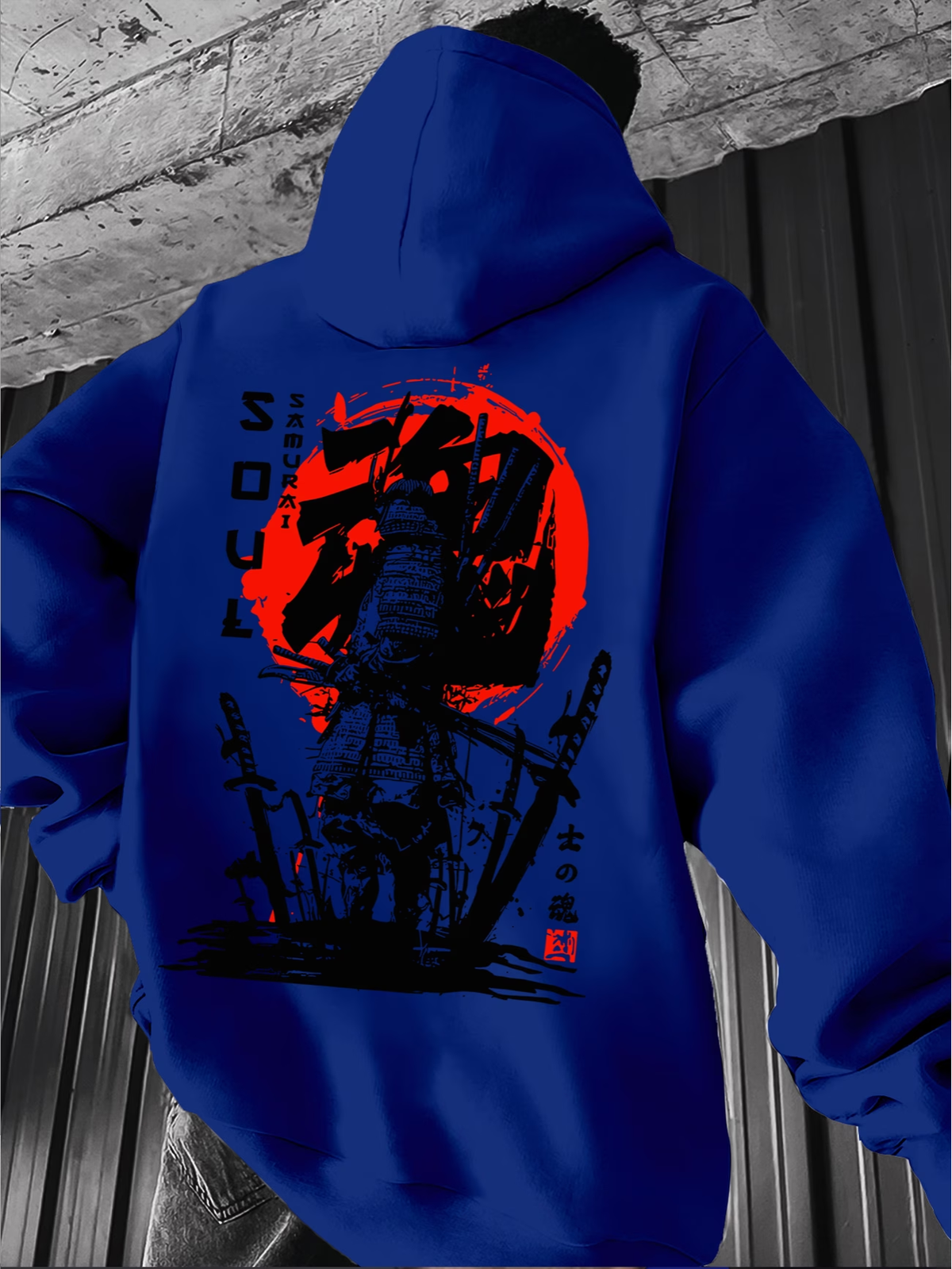 Samurai Warrior Hoodie | Japanese Sun Graphic Streetwear Pullover