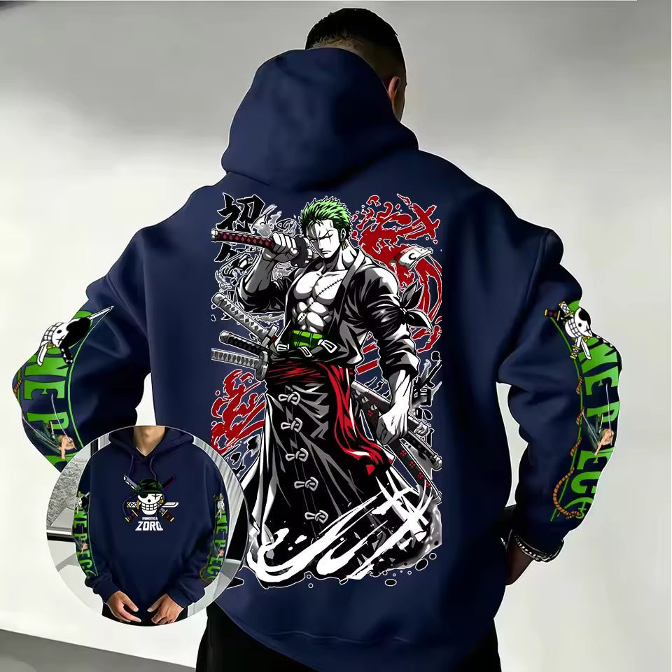 Zoro Anime Graphic Hoodie – Japanese Streetwear Pullover