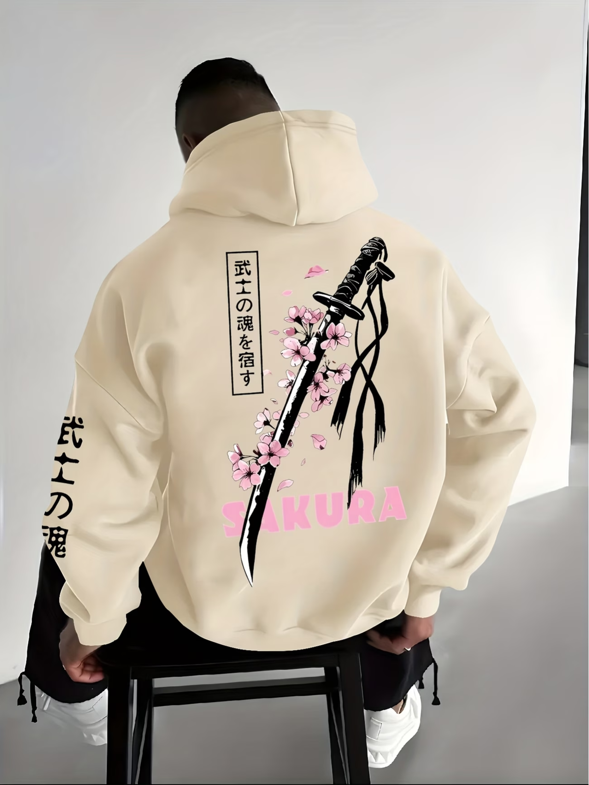 Katana Sakura Hoodie | Japanese Samurai Cherry Blossom Streetwear