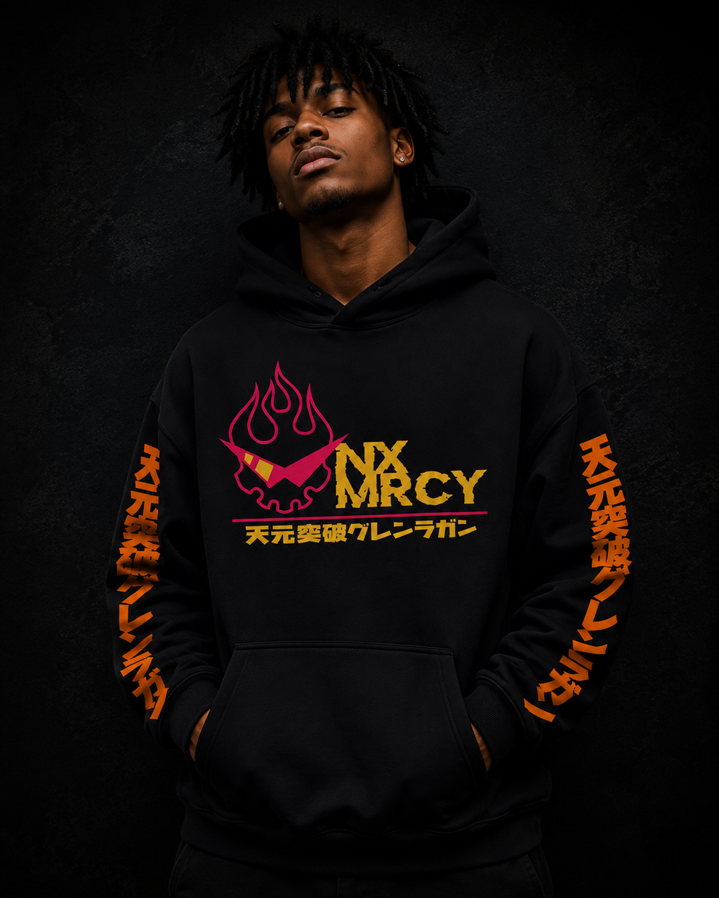 Japan Anime Tengen Toppa Gurren Lagann Print Hoodies Cartoon Style Hoodies Men Women Fashion Casual Loose Sweatshirt Streetwear