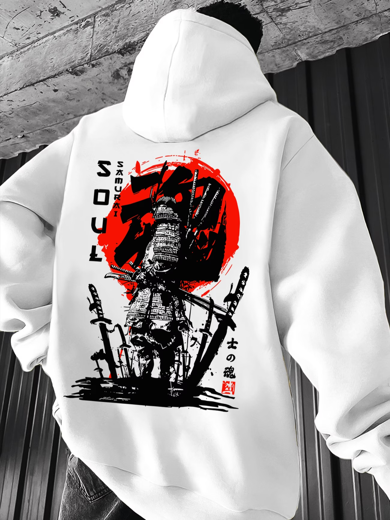 Samurai Warrior Hoodie | Japanese Sun Graphic Streetwear Pullover