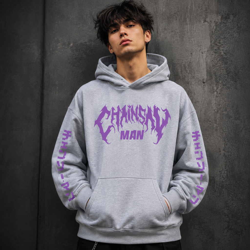Chainsaw Man Reze Hoodie – Purple Anime Graphic Oversized Hoodie | Manga Streetwear