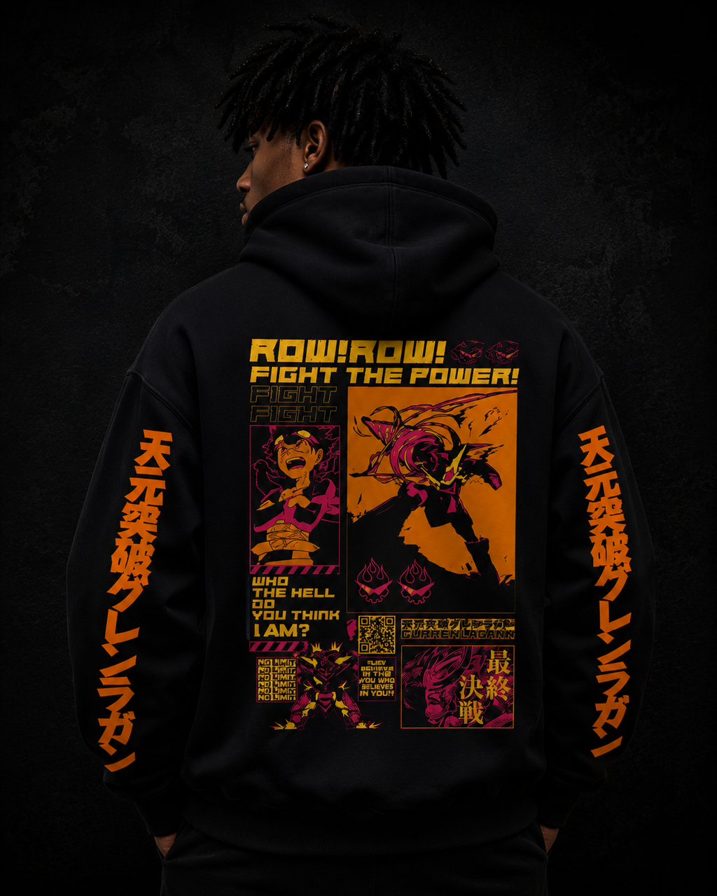 Japan Anime Tengen Toppa Gurren Lagann Print Hoodies Cartoon Style Hoodies Men Women Fashion Casual Loose Sweatshirt Streetwear