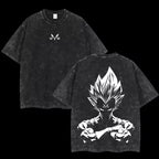 Majin Vegeta Acid Wash Anime Graphic T-Shirt