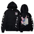 Hot Anime Attack on Titan Wings of Liberty Sakura Wings of MenSweatshirt Streetwear Print Autumn Fleece Hoodies