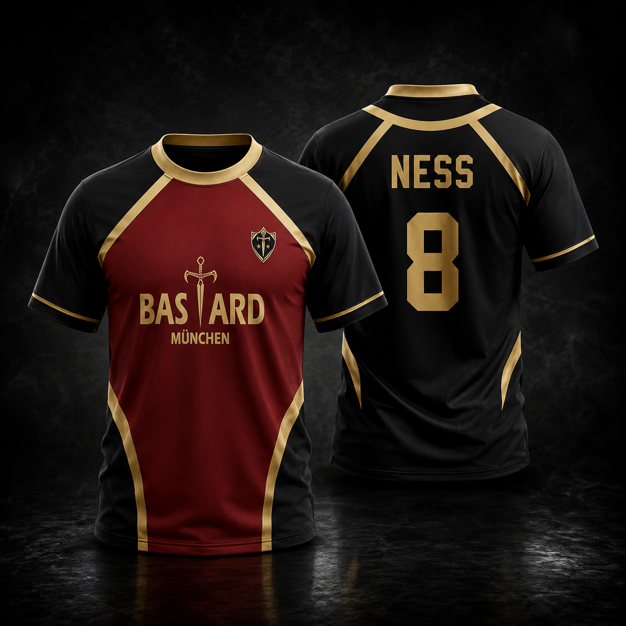 Anime Football Jersey –  Inspired Black & Red Bastard München Soccer Shirt