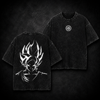 Goku Black Anime Acid Wash Graphic T-Shirt