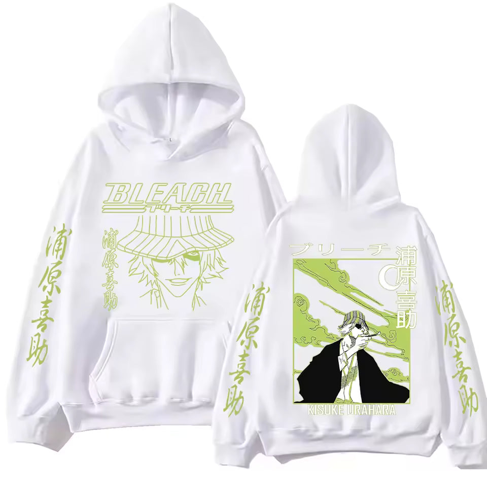 Bleach Urahara Kisuke Anime Hoodie For Men Women Pullover Tops Winter Long Sleeves Fleece Sweatshirt Manga Graphic Clothing