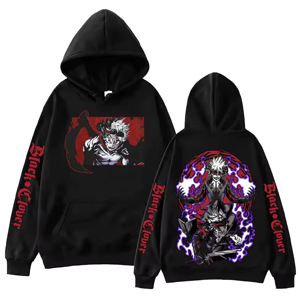 Anime black clover hoodie, Harajuku jumper, men's and women's breathable casual hoodie