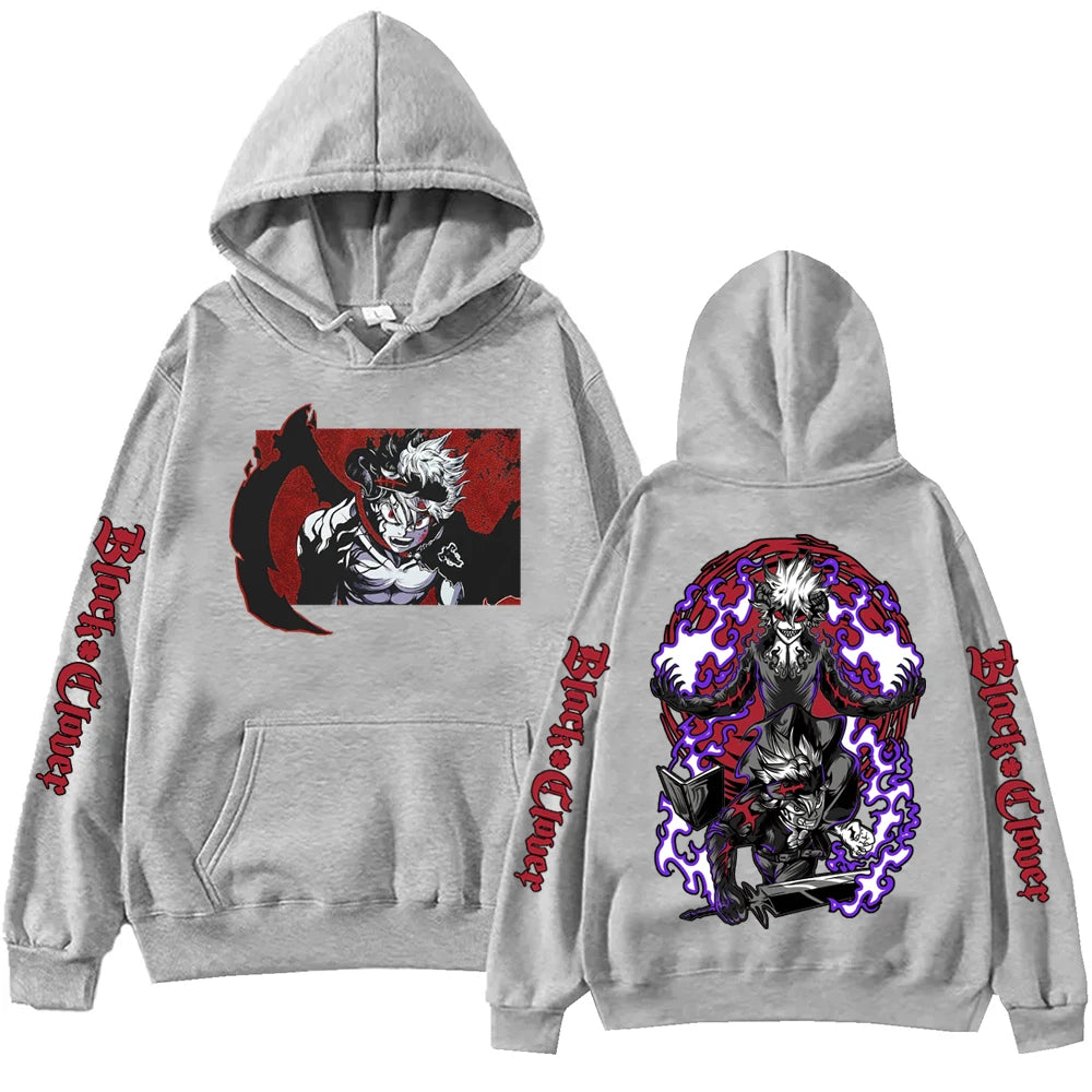 Anime black clover hoodie, Harajuku jumper, men's and women's breathable casual hoodie