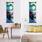 Japanese Anime Cyberpunk Wall Art, Framed Vertical Manga Poster with Plastic Frame & Hanger