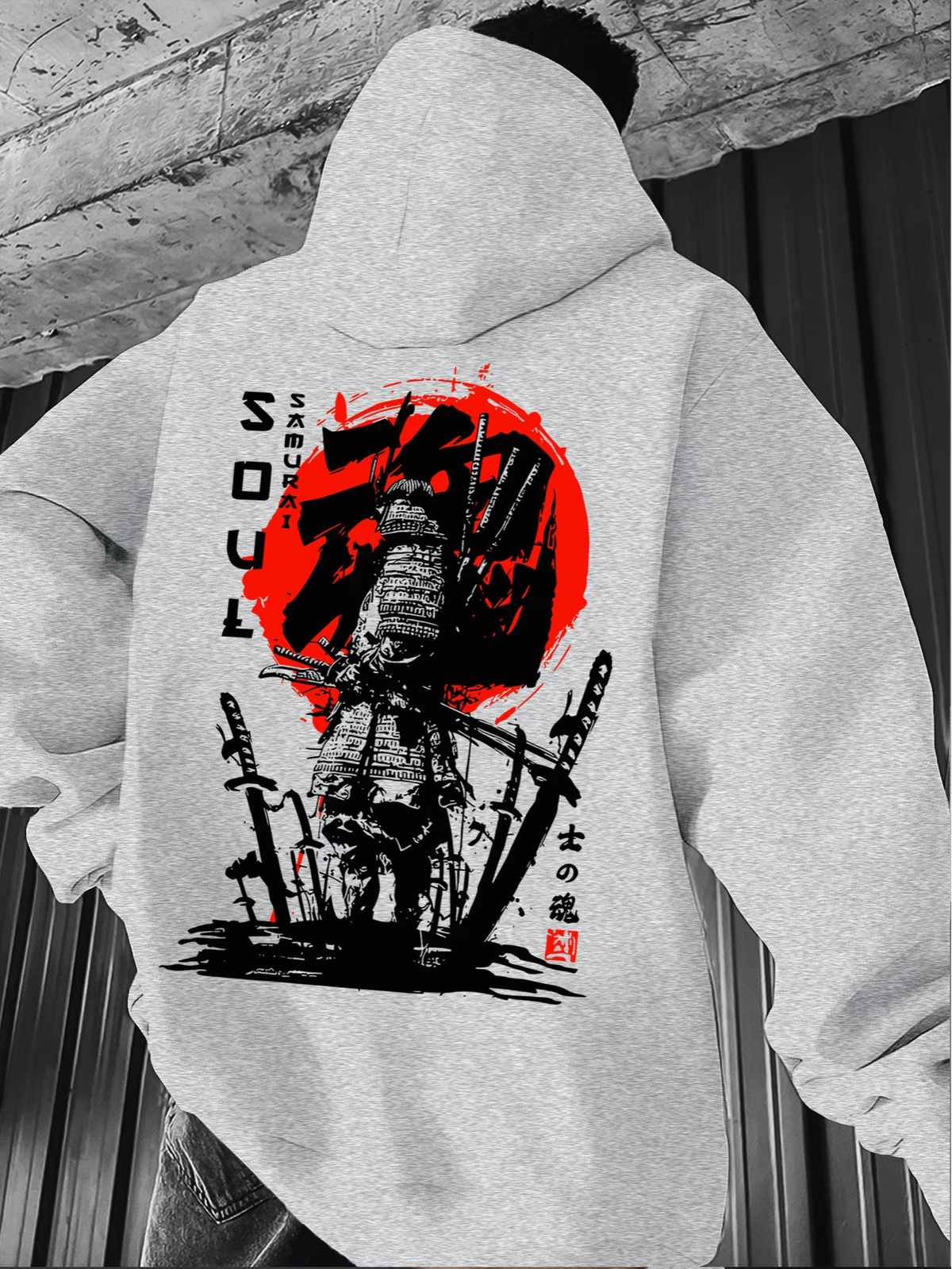 Samurai Warrior Hoodie | Japanese Sun Graphic Streetwear Pullover