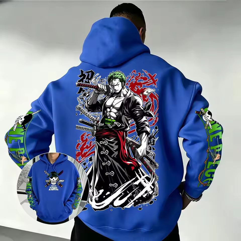 Zoro Anime Graphic Hoodie – Japanese Streetwear Pullover