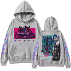 Jinx Anime Hoodie – White Cyberpunk Graphic Hoodie | Anime Streetwear Pullover