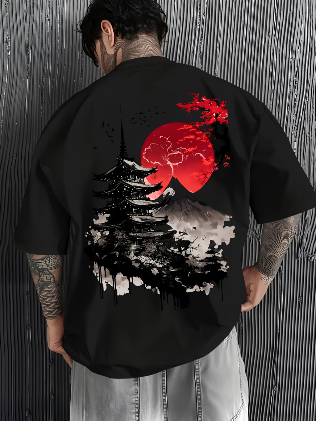 Japanese Temple Mount Fuji T-Shirt | Rising Sun Streetwear Graphic Tee