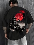 Japanese Temple Mount Fuji T-Shirt | Rising Sun Streetwear Graphic Tee