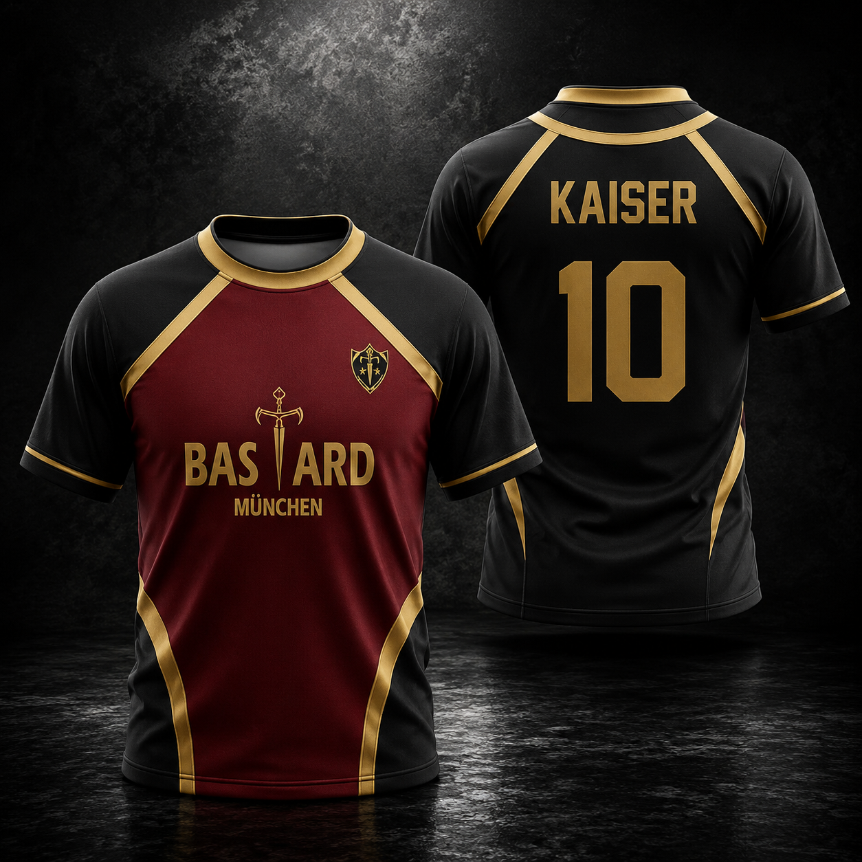 Anime Football Jersey –  Inspired Black & Red Bastard München Soccer Shirt