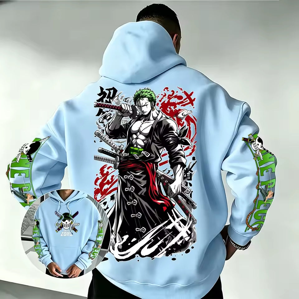 Zoro Anime Graphic Hoodie – Japanese Streetwear Pullover