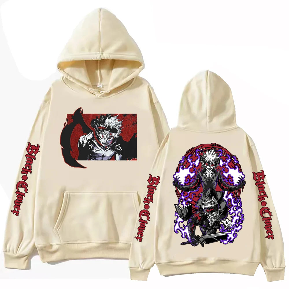 Anime black clover hoodie, Harajuku jumper, men's and women's breathable casual hoodie