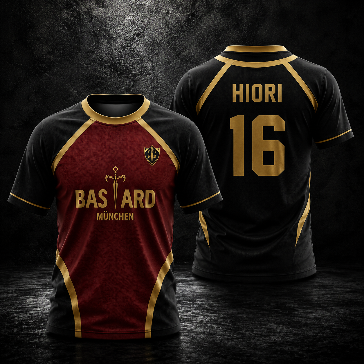 Anime Football Jersey –  Inspired Black & Red Bastard München Soccer Shirt