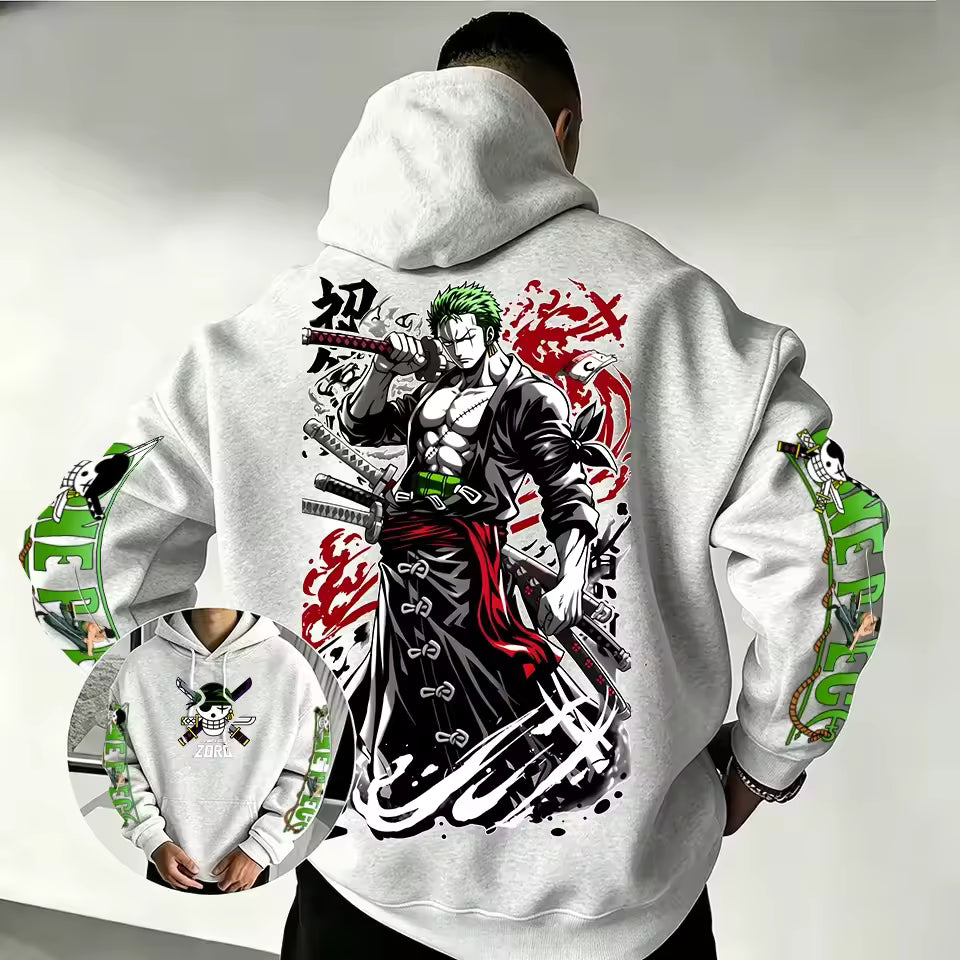 Zoro Anime Graphic Hoodie – Japanese Streetwear Pullover