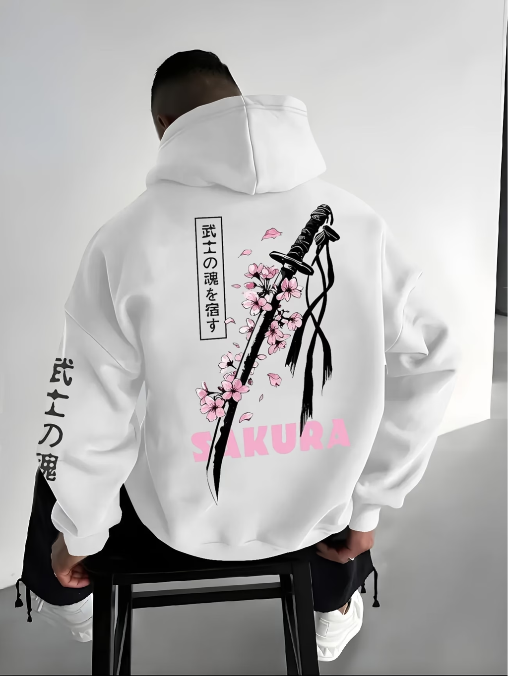 Katana Sakura Hoodie | Japanese Samurai Cherry Blossom Streetwear