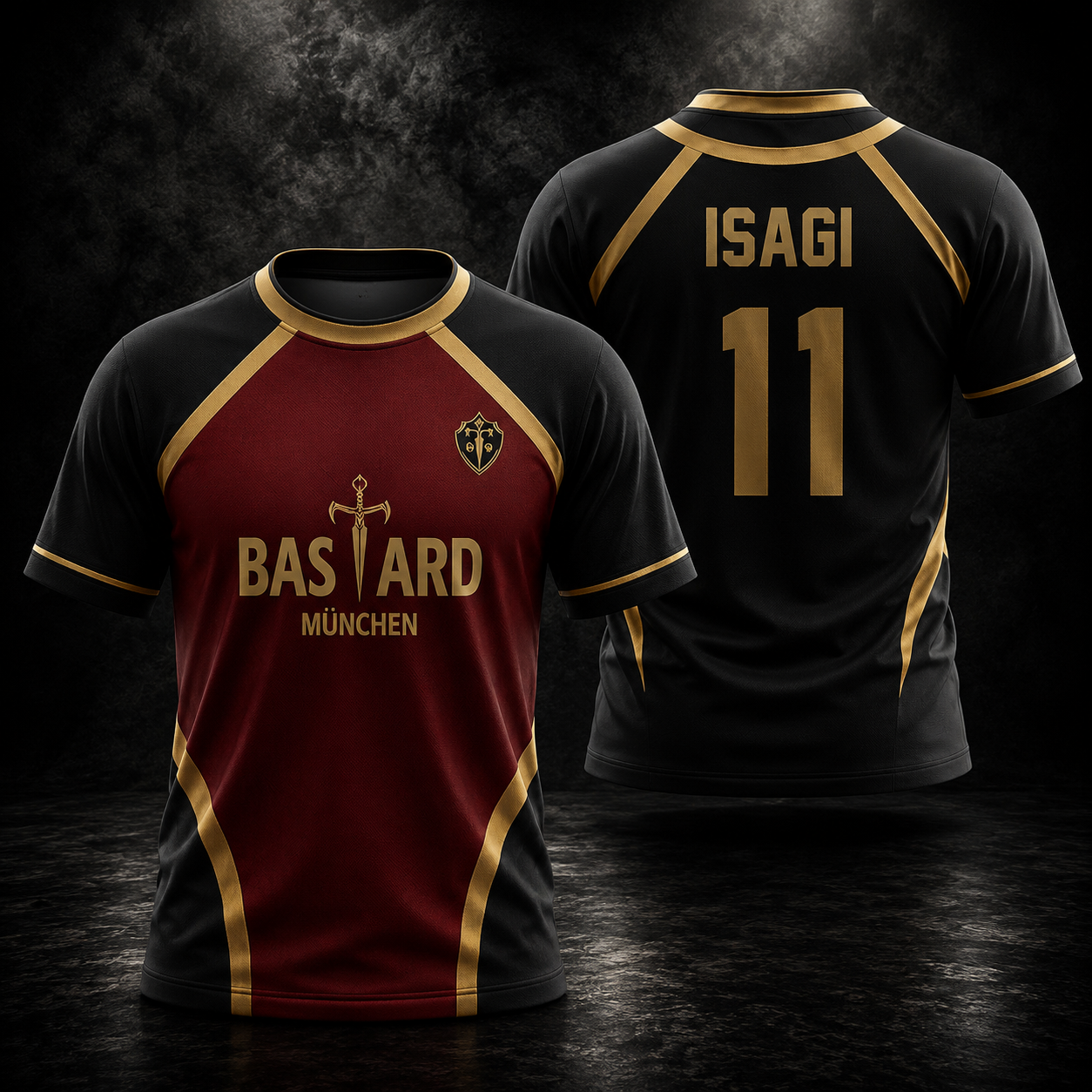 Anime Football Jersey –  Inspired Black & Red Bastard München Soccer Shirt
