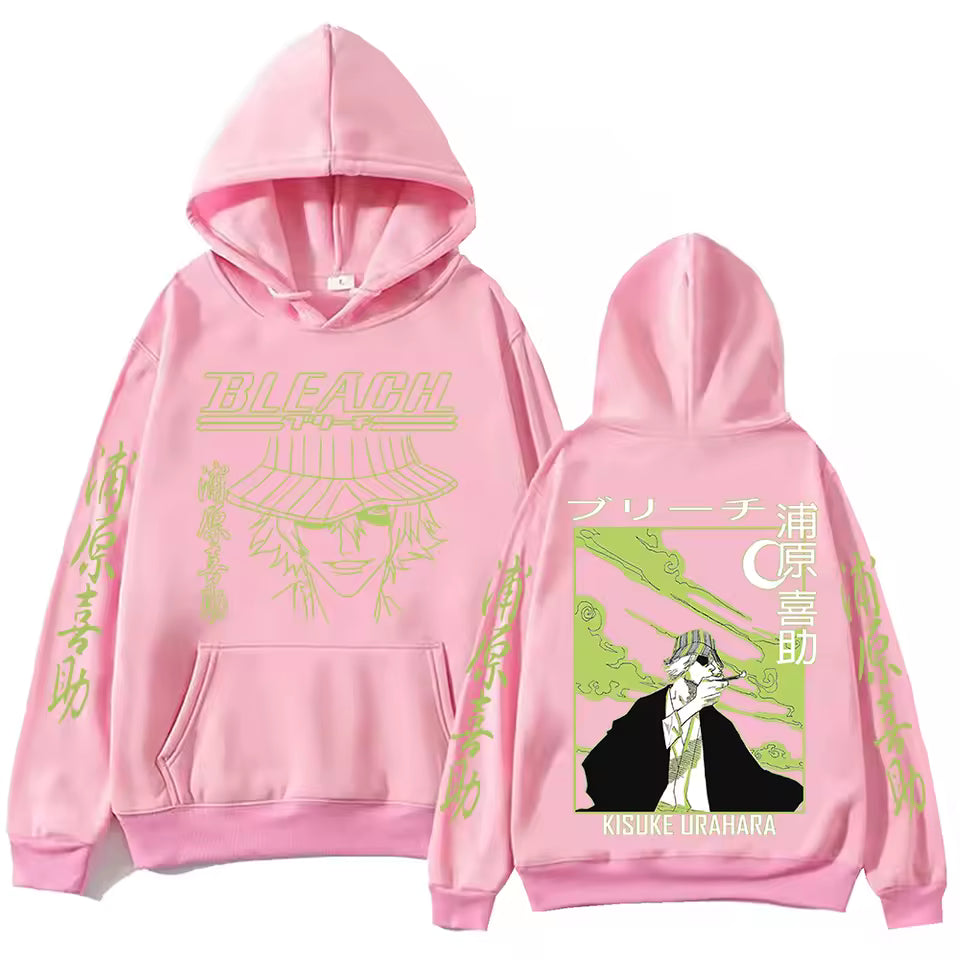 Bleach Urahara Kisuke Anime Hoodie For Men Women Pullover Tops Winter Long Sleeves Fleece Sweatshirt Manga Graphic Clothing