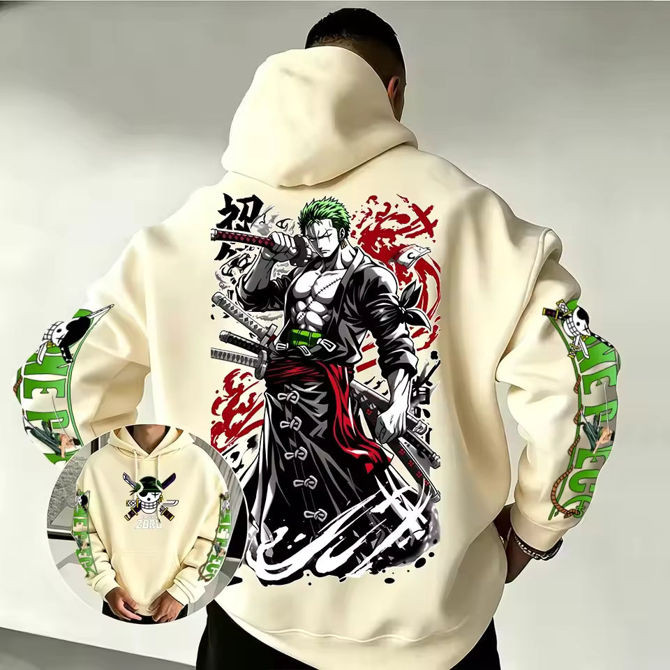 Zoro Anime Graphic Hoodie – Japanese Streetwear Pullover