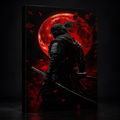 Framed Japanese Samurai Swordswoman Anime Wall Art