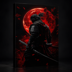 Framed Japanese Samurai Swordswoman Anime Wall Art