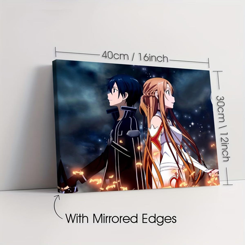 Sword ART ONLINE 2D FLAT 1pc Wooden Framed Canvas Style Anime