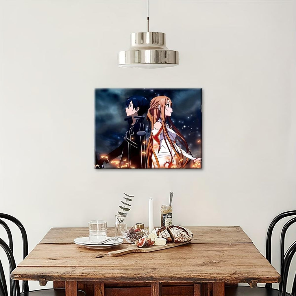 Sword ART ONLINE 2D FLAT 1pc Wooden Framed Canvas Style Anime