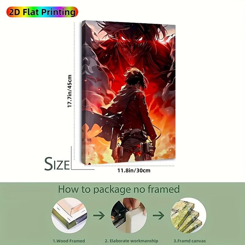 Captivating Anime Poster Theme Canvas Wall Art OF Eren yeager